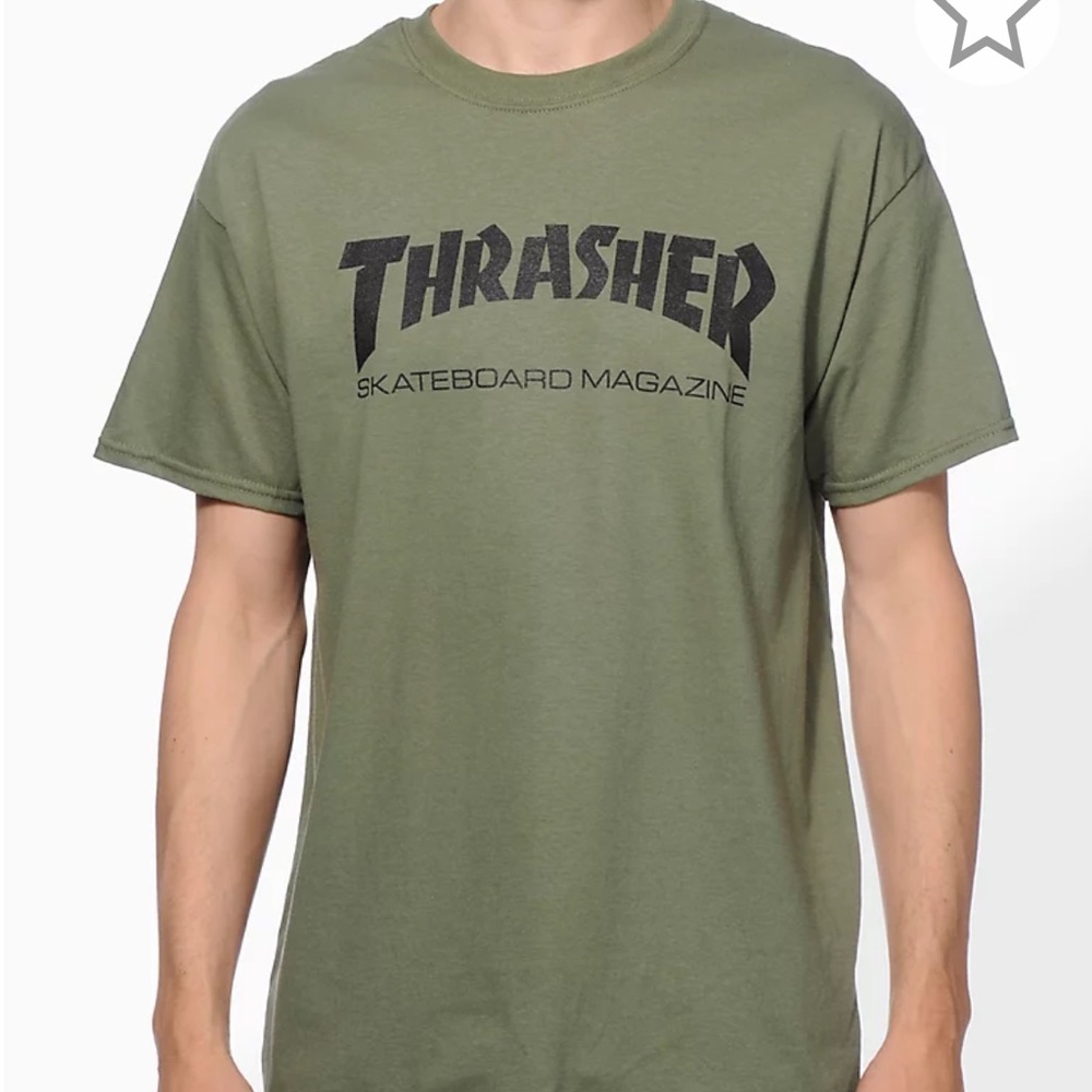 Thrasher Olive green t shirt